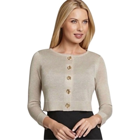 Calvin Klein Size Medium Gold Cardigan Sweater. - Picture 1 of 5